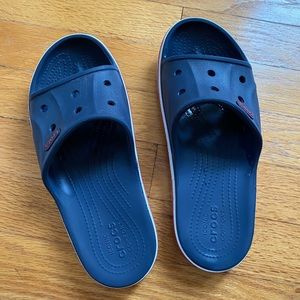 Navy Crocs Slides